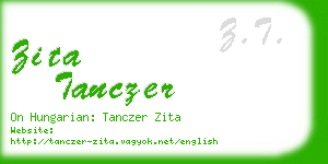 zita tanczer business card